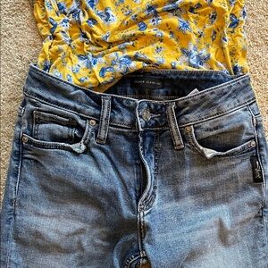 Silver Jeans Women's Suki High Rise Straight Blue Denim